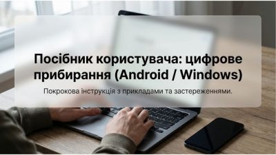 Посібник користувача з цифрового прибирання пристроїв Android та Windows